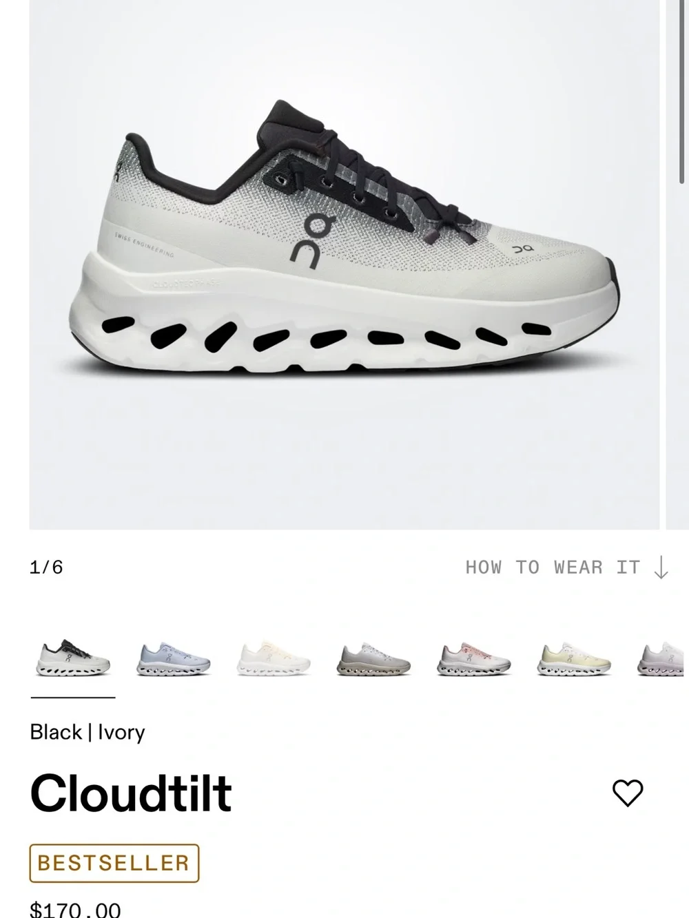 On Running Cloudtilt Sneakers - Black & Ivory